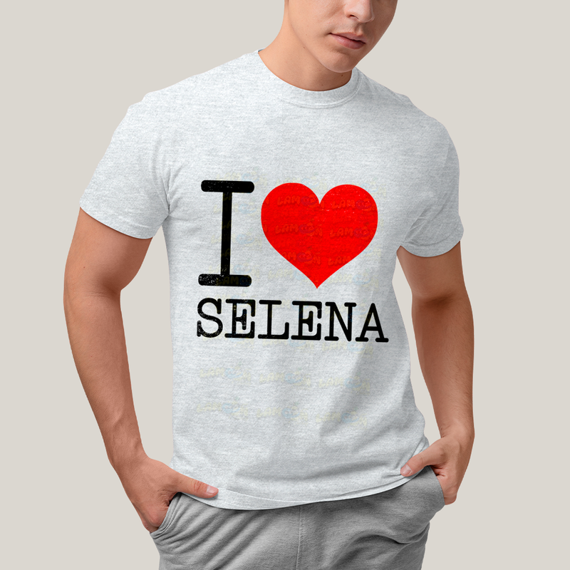 Camiseta Algodão Unissex T shirt - I Love Selena coração