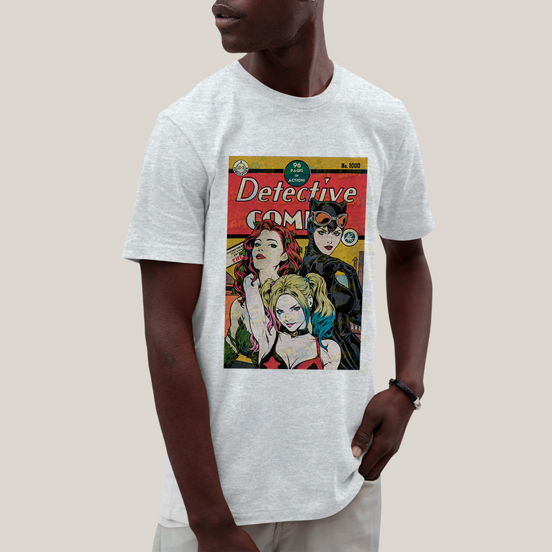 Camiseta Algodão Unissex T shirt Sereias de Gotham Mulher Gato Alerquina e Hera Venenosa DC Batman