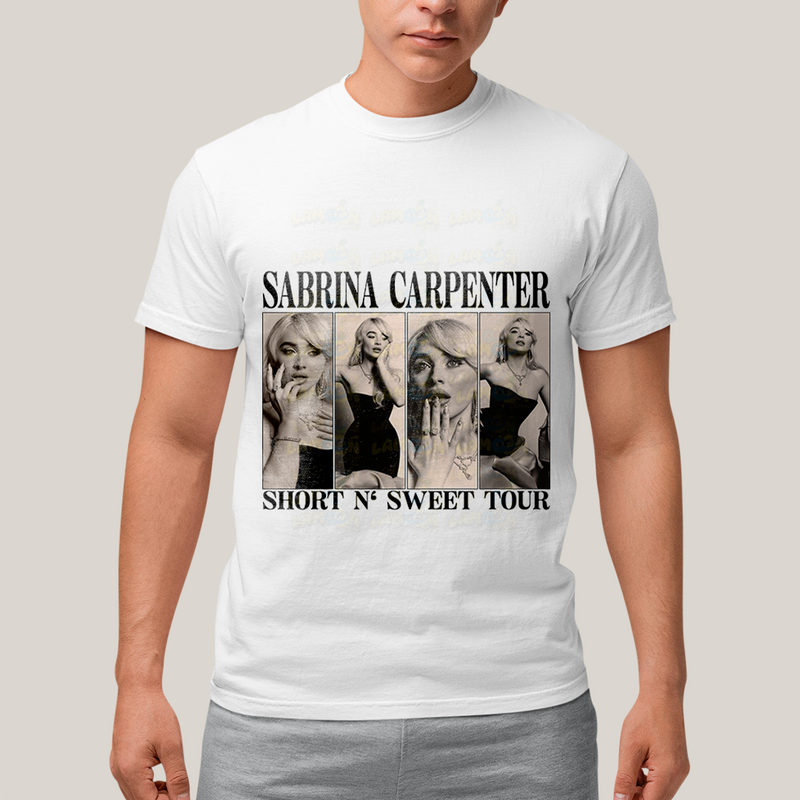Camiseta Algodão Unissex T shirt Sabrina Carpenter Short Sweet Tour