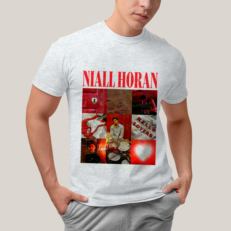 Camiseta Algodão Unissex T shirt - Niall Horan Hello Lovers vermelho red