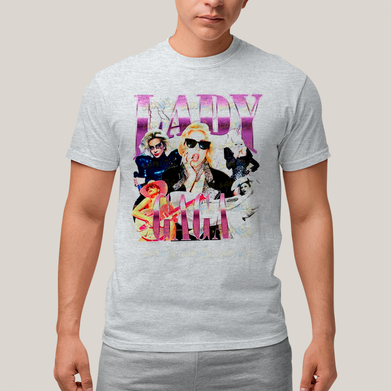 Camiseta Algodão Unissex T shirt Graphic Tee Lady Gaga Purple
