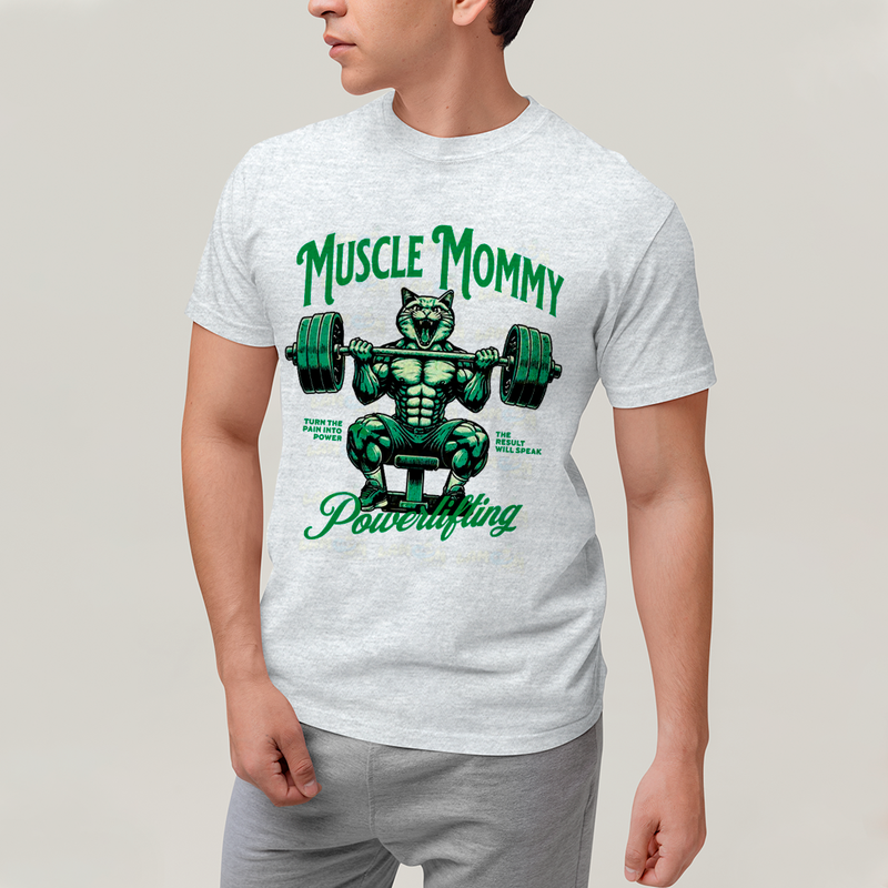 Camiseta Algodão Unissex T shirt Academia Muscle Mommy Powerlifting