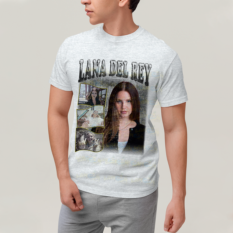 Camiseta Algodão Unissex T shirt Graphic Tee Lana Del Rey Prateado