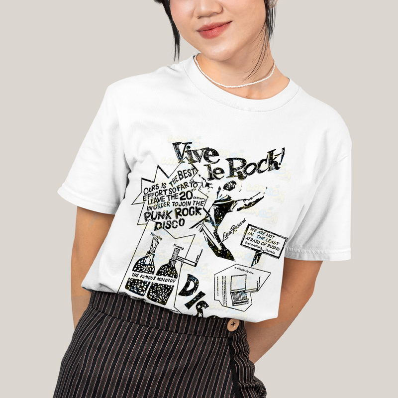 Camiseta Algodão Unissex T shirt Vive Le Rock Disco Famous Molotov