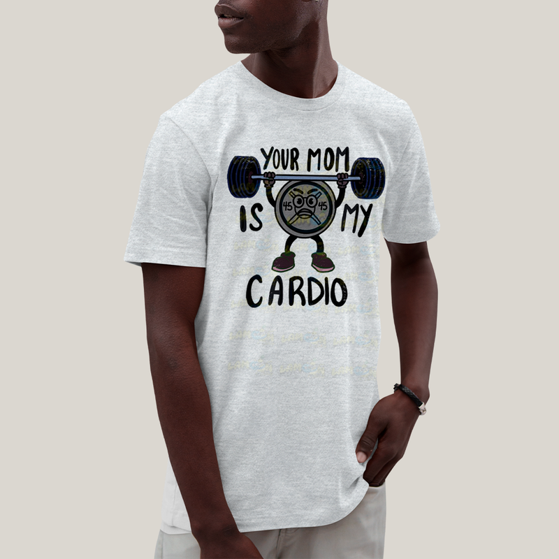 Camiseta Algodão Unissex T shirt Academia Your Mom is my Cardio