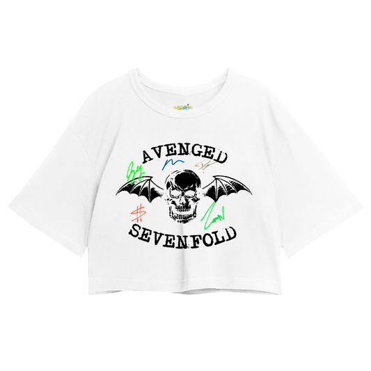 Cropped Oversized Avenged Seven Fold Assinaturas