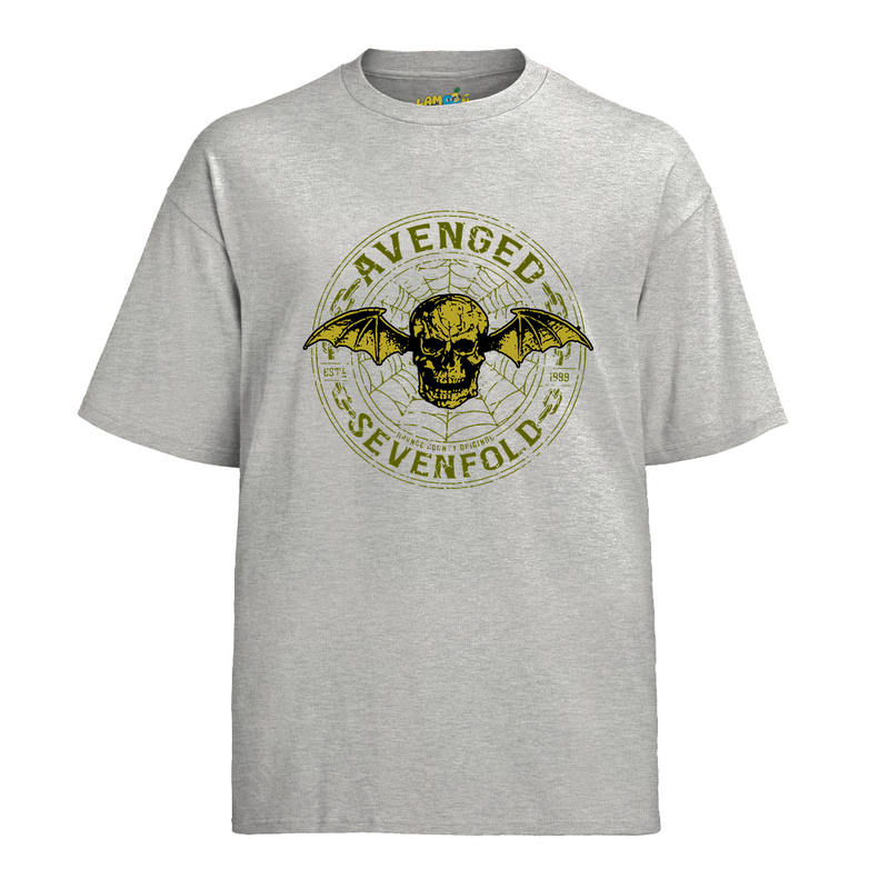 Camiseta Algodão Avenged Seven Fold Caveira Logo Dourado