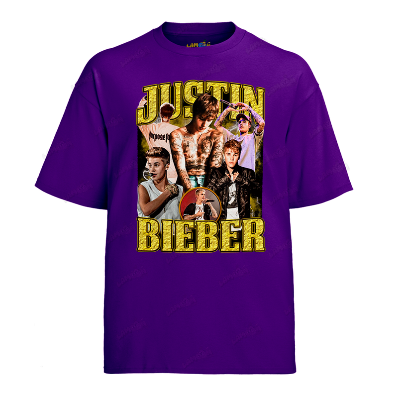 Camiseta Algodão Justin Bieber Yellow