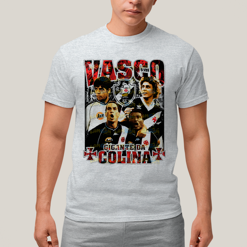 Camiseta Algodão Unissex T Shirt Vasco Gigante da Colina Romario Edmundo Gama