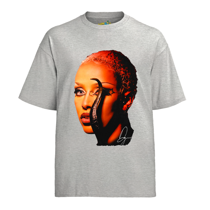 Camiseta Algodão Doja Cat Rosto Star