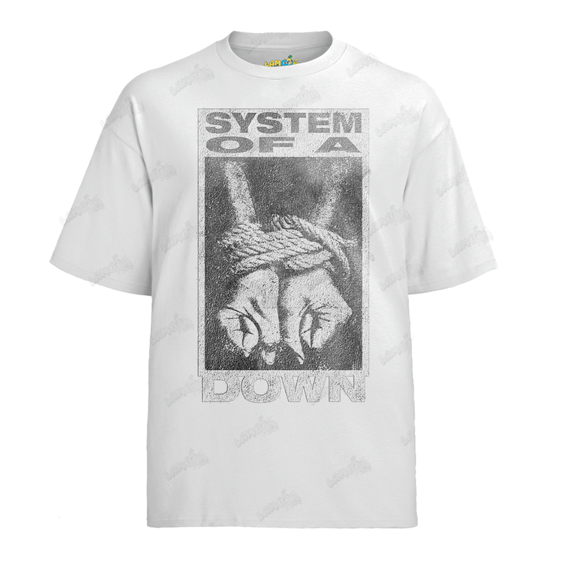 Camiseta Algodão System of Down Mãos Amarradas