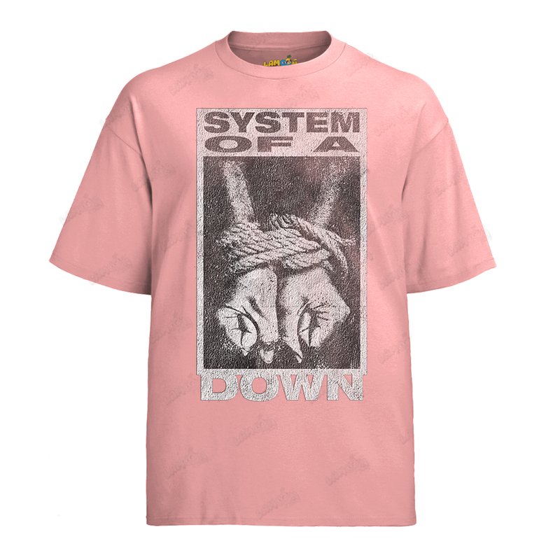 Camiseta Algodão System of Down Mãos Amarradas