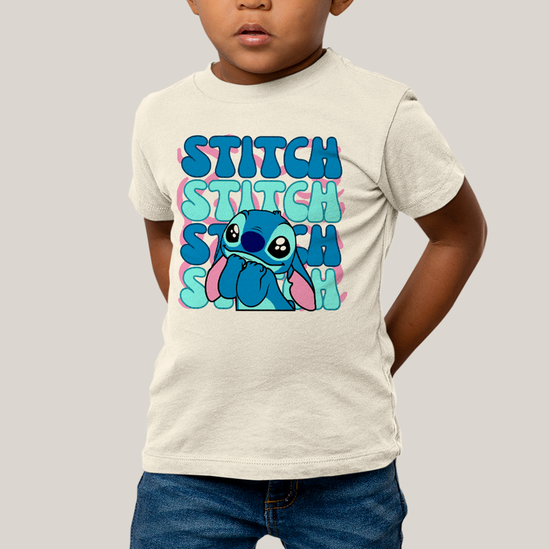 Camiseta Infantil Algodão Unissex T shirt Lilo & Stitch Orelha Caida