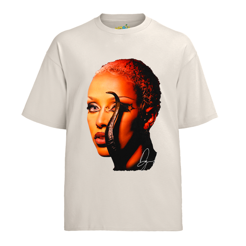 Camiseta Algodão Doja Cat Rosto Star