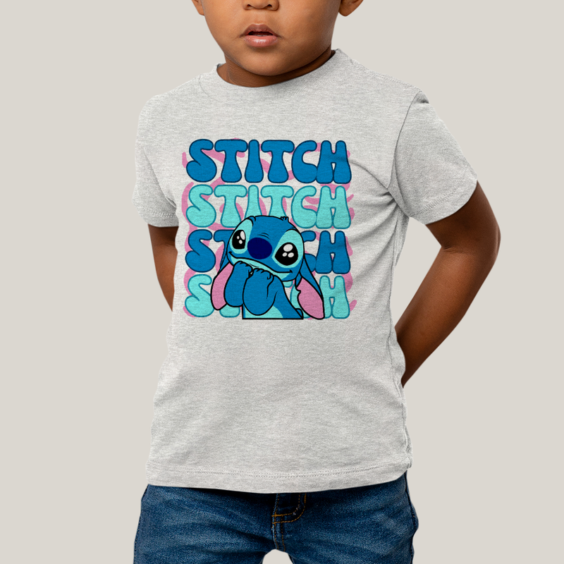 Camiseta Infantil Algodão Unissex T shirt Lilo & Stitch Orelha Caida