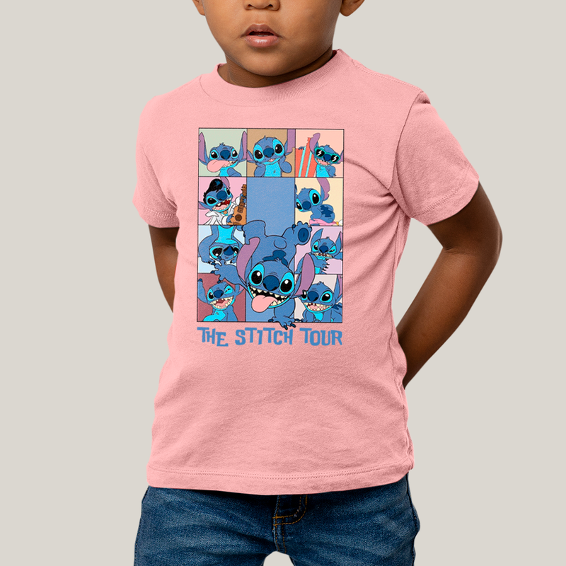 Camiseta Infantil Algodão Unissex T shirt Lilo & Stitch The Stitch Tour