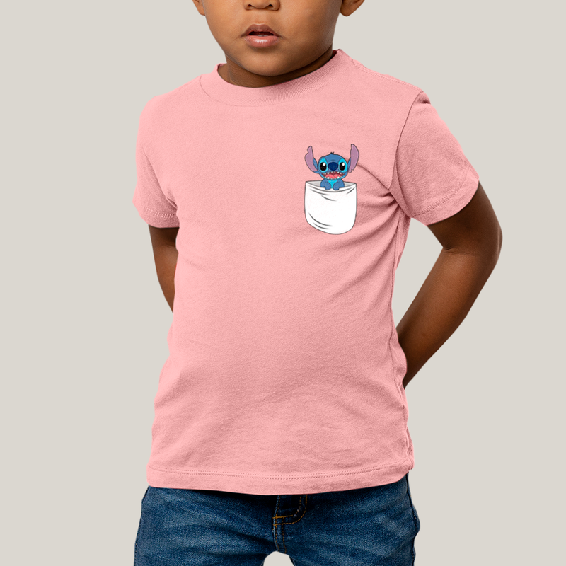 Camiseta Infantil Algodão Unissex T shirt Lilo & Stitch Orelha Caida FC