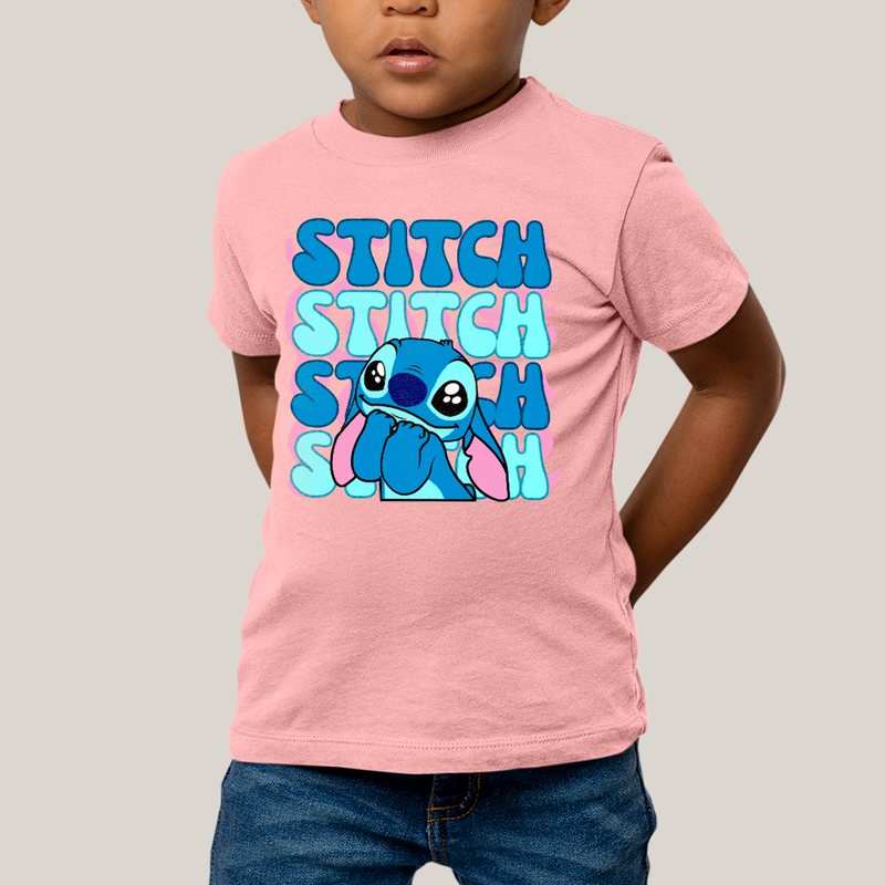 Camiseta Infantil Algodão Unissex T shirt Lilo & Stitch Orelha Caida