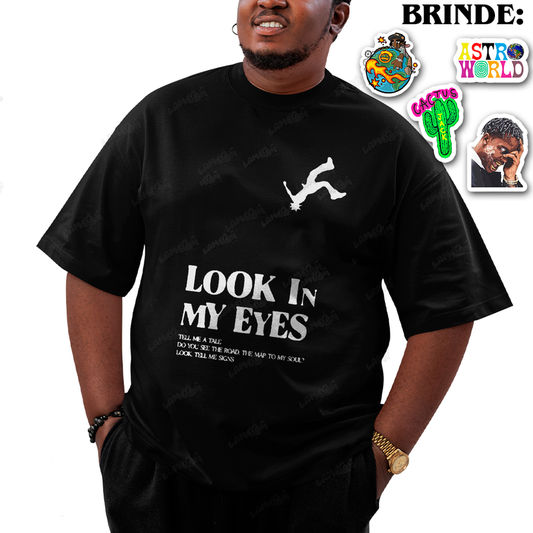 Camiseta Plus Size Algodão Travis Scott Look In My Eyes
