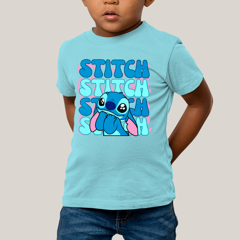 Camiseta Infantil Algodão Unissex T shirt Lilo & Stitch Orelha Caida