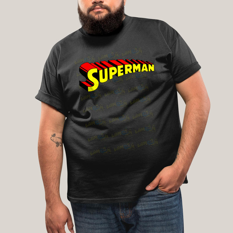 Camiseta Plus Size Algodão Unissex T shirt Superman Logo Clássica 1