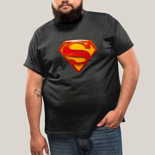 Camiseta Plus Size Algodão Unissex T shirt Superman Logo Clássica