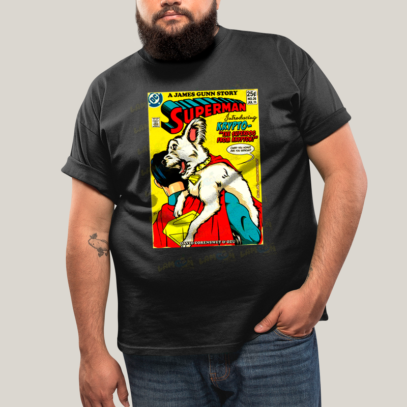 Camiseta Plus Size Algodão Unissex T shirt Superman & Krypto Supercão HQ