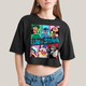 Cropped Oversized Algodão Unissex T shirt Lilo & Stitch Alienigenas