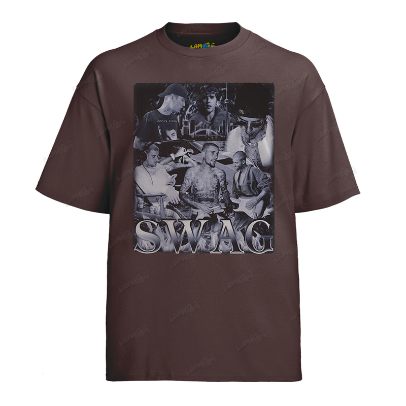 Camiseta Algodão Justin Bieber Swag Black White