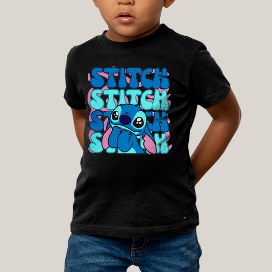 Camiseta Infantil Algodão Unissex T shirt Lilo & Stitch Orelha Caida