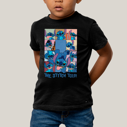Camiseta Infantil Algodão Unissex T shirt Lilo & Stitch The Stitch Tour