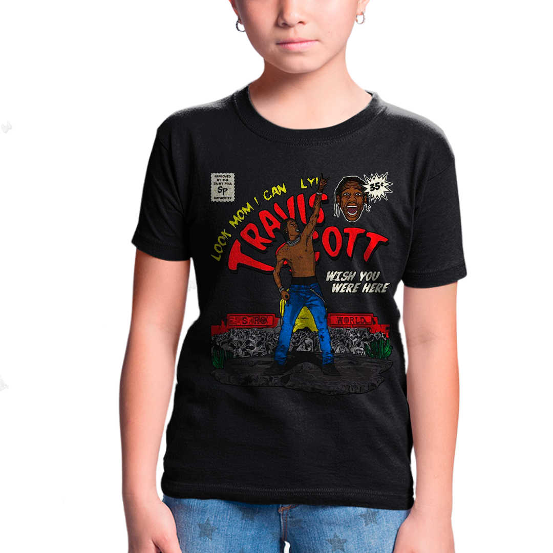 Camiseta Infantil Algodão Travis Scott Wish You Were Here
