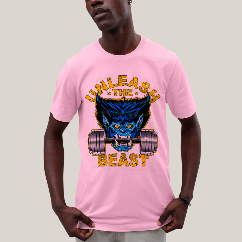 Camiseta Algodão Unissex T shirt -  X Men Unleash The Beast a fera academia