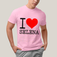 Camiseta Algodão Unissex T shirt - I Love Selena coração