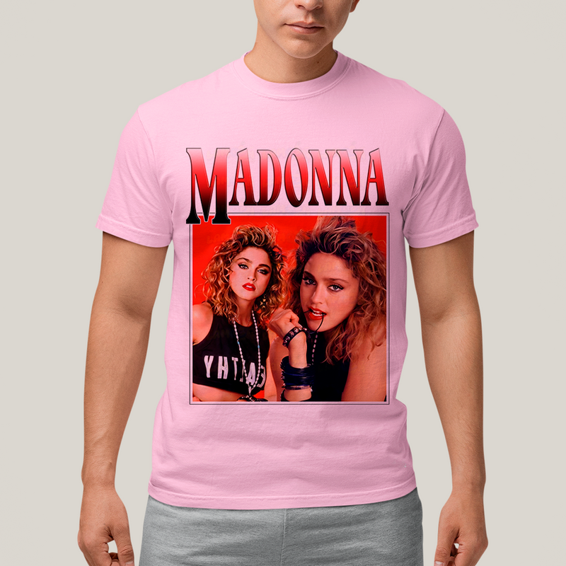 Camiseta Algodão Unissex T shirt Vintage Madonna Vermelho cantora pop