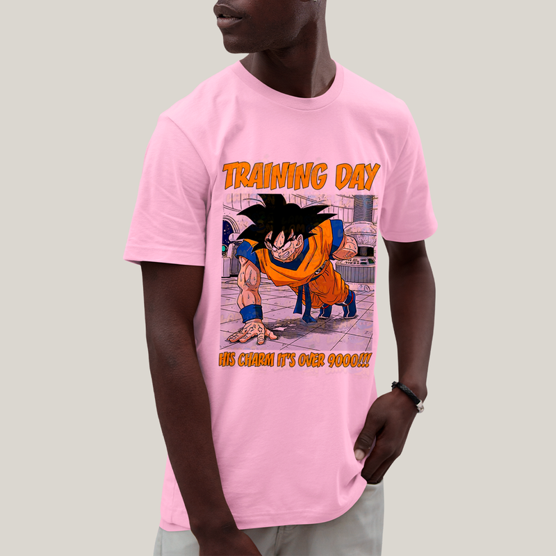 Camiseta Algodão Unissex T shirt - Goku Training Day his charm its over dragon ball