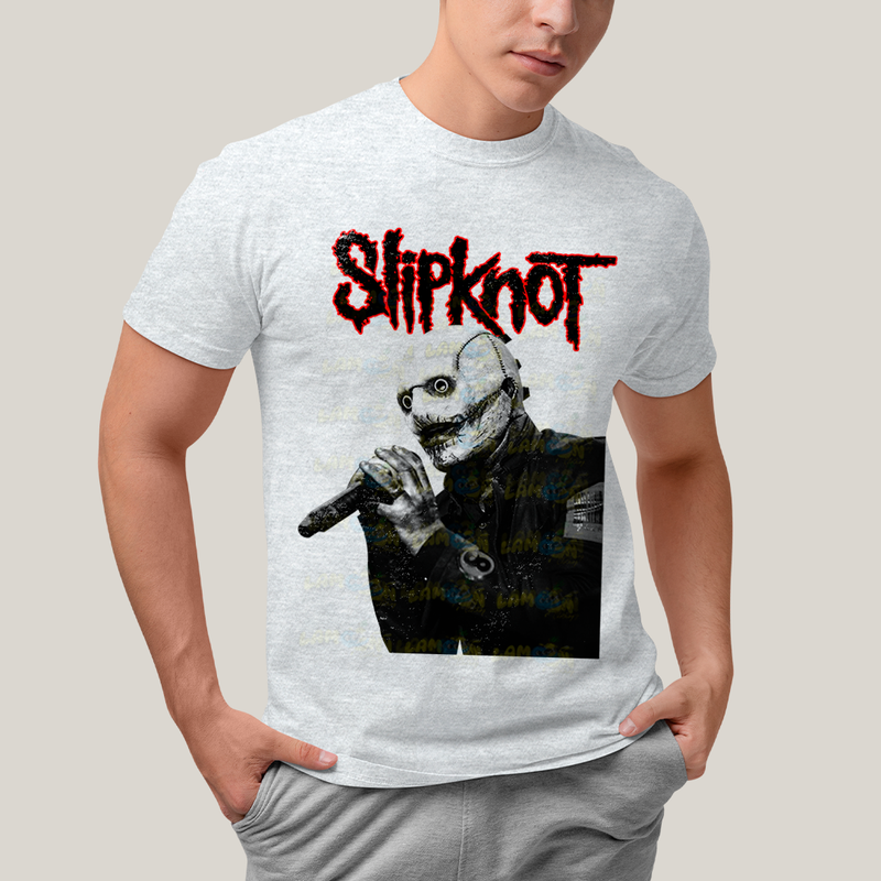Camiseta Algodão Unissex T shirt Slipknot Black and White