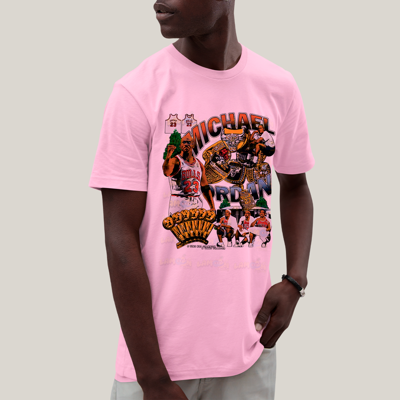 Camiseta Algodão Unissex T shirt GraphicTee  Michael Jordan Jogador de Basquete