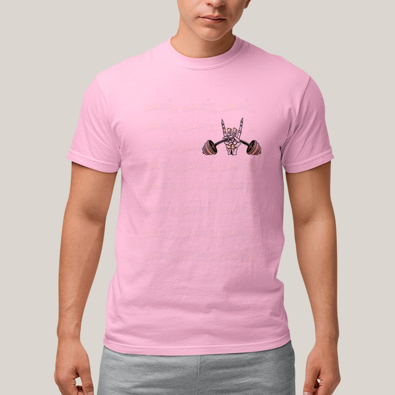 Camiseta Algodão Unissex T shirt Academia Rock in Roll Leg Day - Frente e Costas