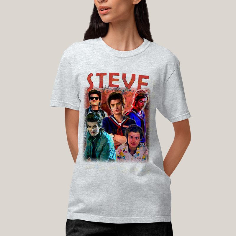 Camiseta Algodão Unissex T shirt Graphic Tee Steve Harrington Sky Fire