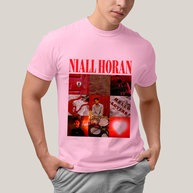 Camiseta Algodão Unissex T shirt - Niall Horan Hello Lovers vermelho red