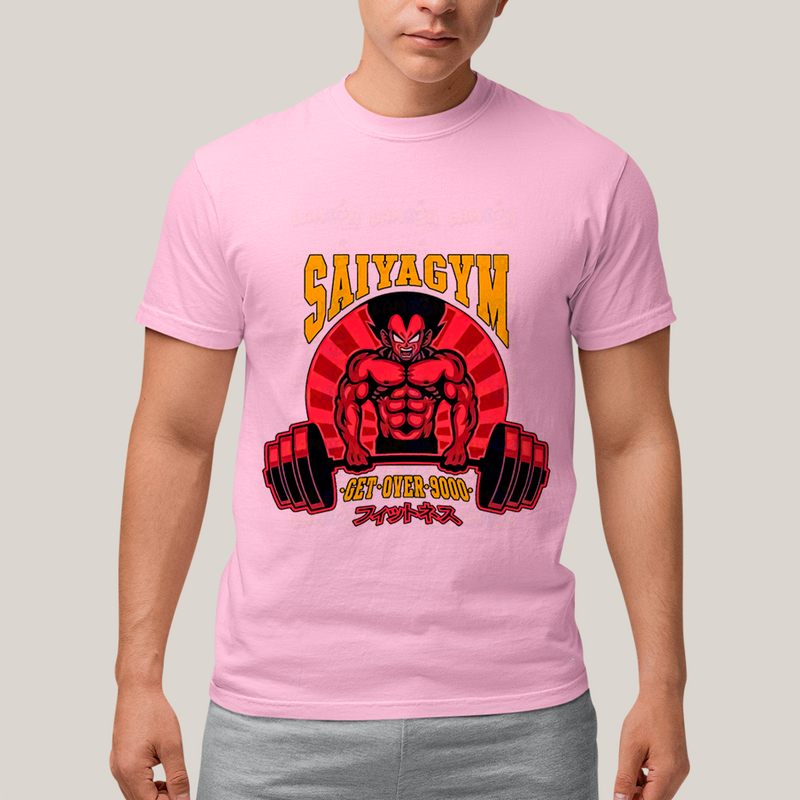 Camiseta Algodão Unissex T shirt - Vegeta Saiyagym Get Over 9000 dragon ball academia