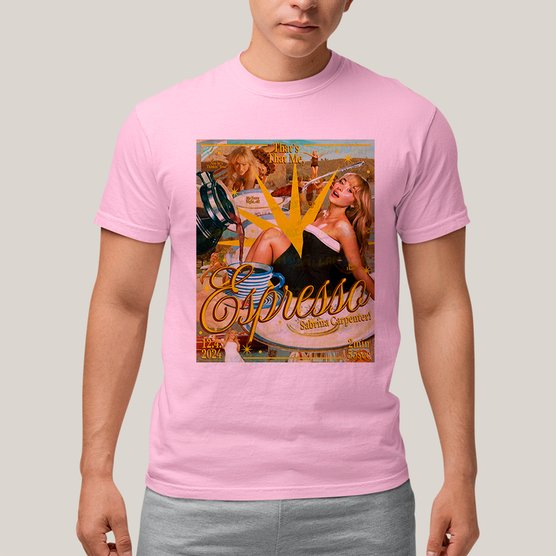 Camiseta Algodão Unissex T shirt Sabrina Carpenter Expresso Amarelo