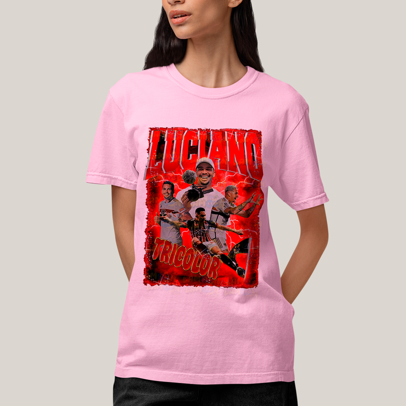 Camiseta Algodão Unissex T shirt Graphic Tee Luciano Tricolor Jogador de Futebol São Paulo