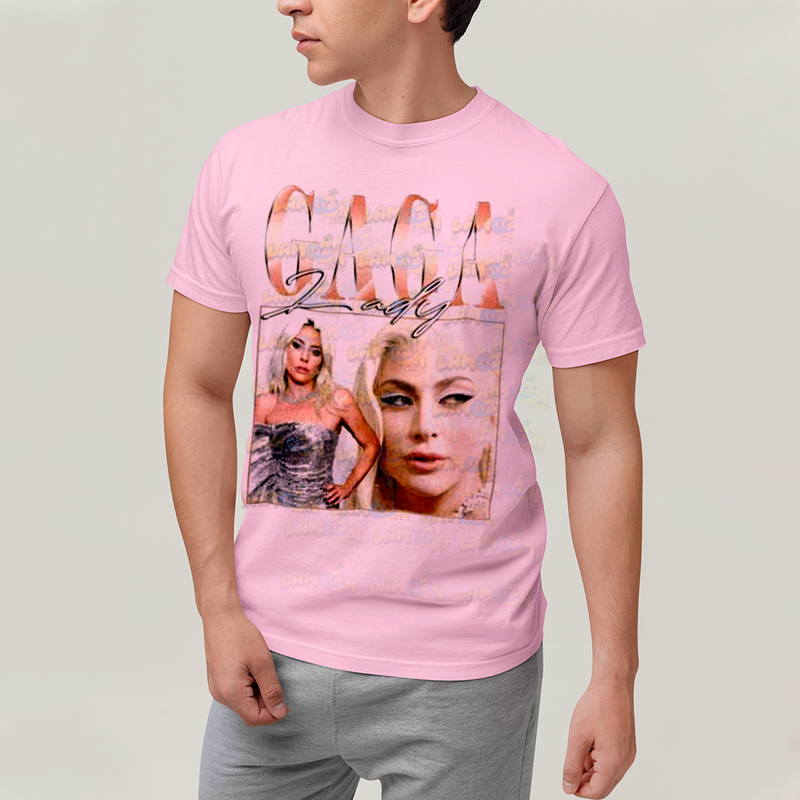 Camiseta Algodão Unissex Tshirt Vintage Lady Gaga Dourado