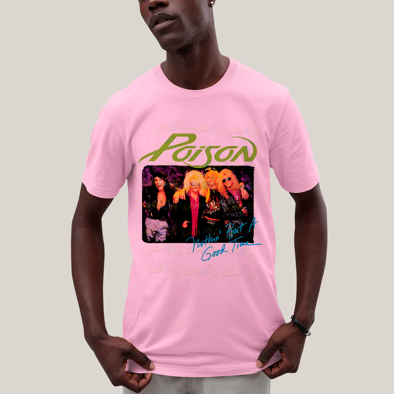 Camiseta Algodão Unissex T shirt- Poison Banda de Rock
