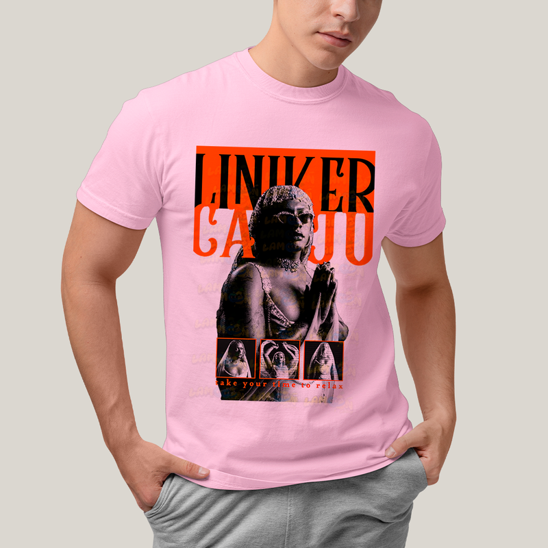 Camiseta Algodão Unissex T shirt - Cantora Liniker Caju Retrô take your time to relax