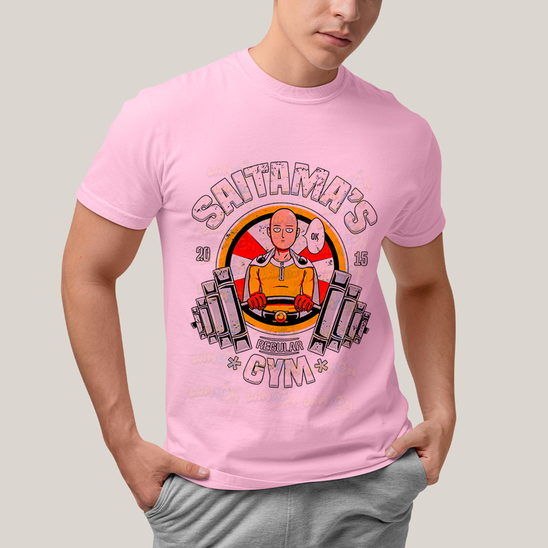 Camiseta Algodão Unissex T shirt -Saitama´s Gym One Punch Man Saitama