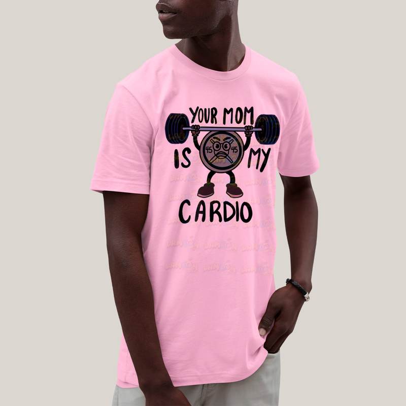 Camiseta Algodão Unissex T shirt Academia Your Mom is my Cardio