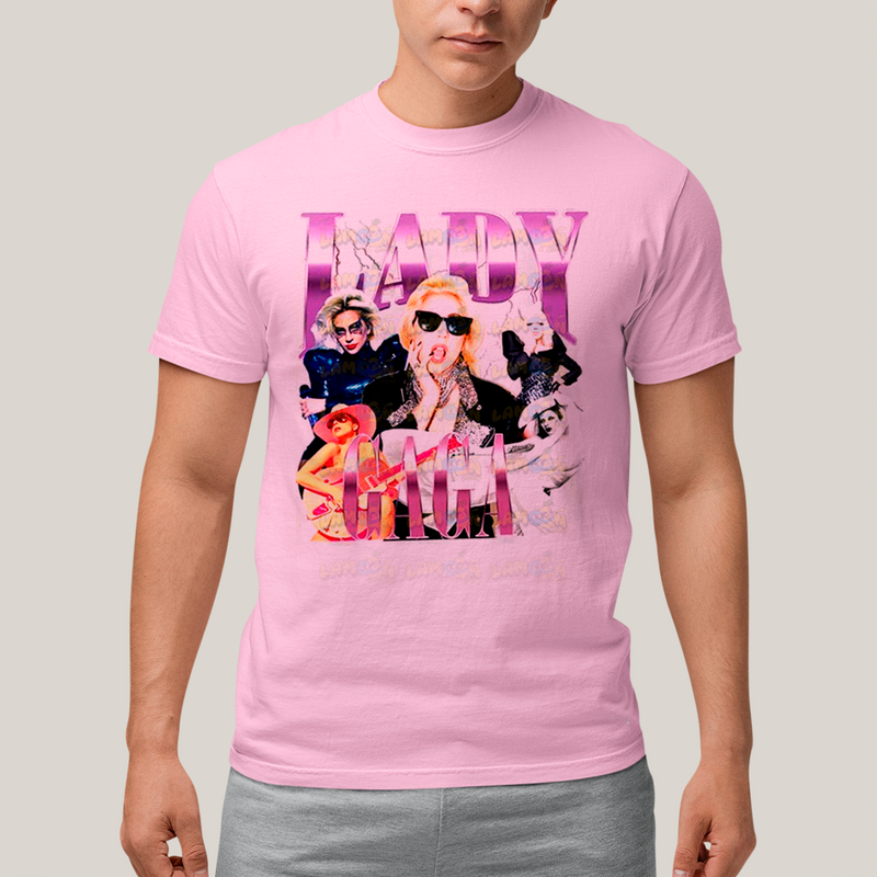 Camiseta Algodão Unissex T shirt Graphic Tee Lady Gaga Purple